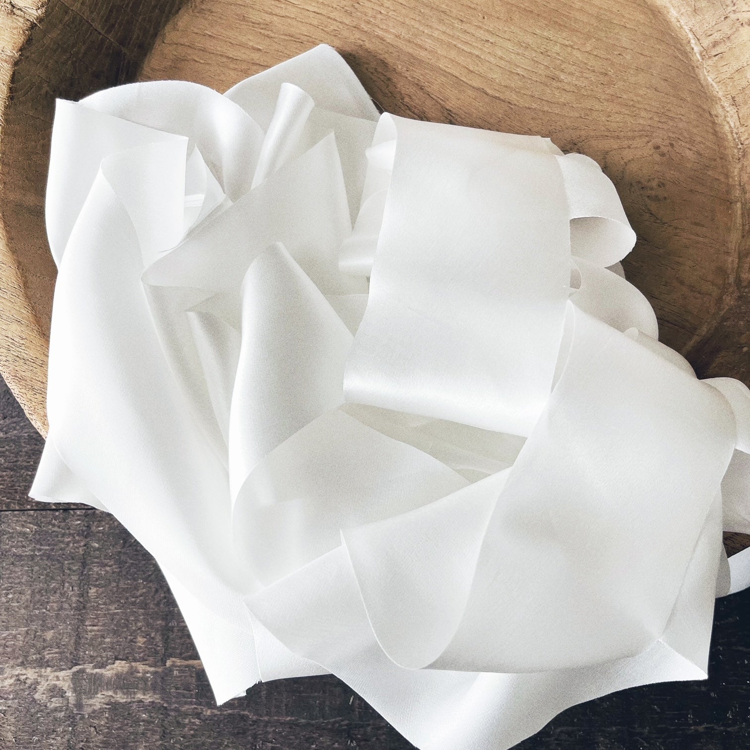 Dual Texture Silk Ribbon - White – HoneySilks & CO